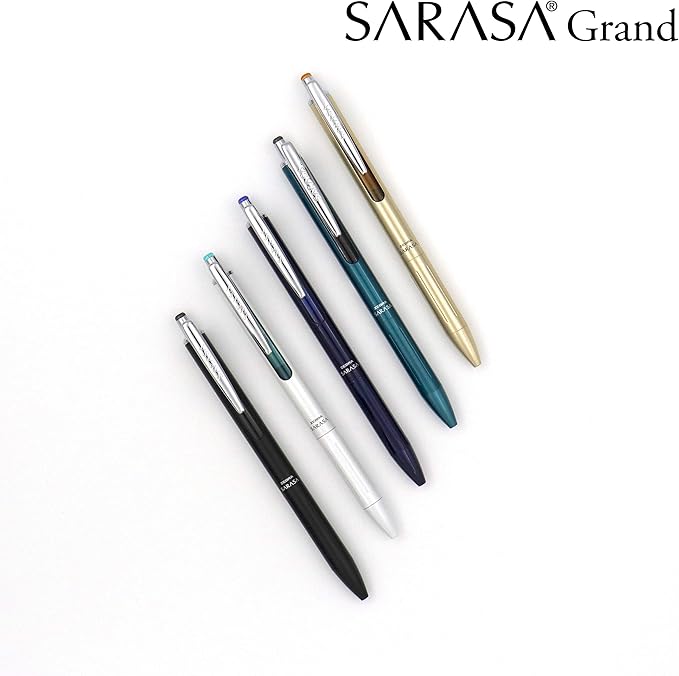 Zebra Pen Sarasa Grand, Retractable Gel Ink Pen, Gold Barrel, Medium Point, 0.7mm, Black Ink, 1-Count (45511)