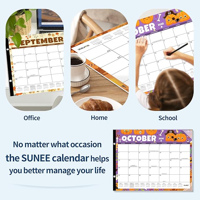 SUNEE 2025 Desk Calendar Large 22x17 from Now to March 2026, Extra Large Desktop Monthly Calendar Pad 18 Months For Teacher or Family, Desk Top, Seasonal