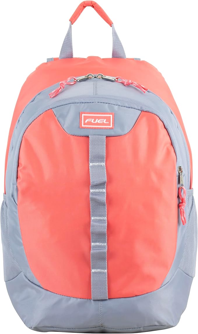 FUEL Hiking Backpack for Women Men Terra Sport, Travel, College, Gym, Work with Laptop Sleeve, Bungee, 18 Inches, Sweet Coral