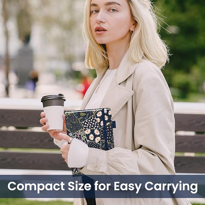 Bullet Dotted Journal Notebook for Women & Men, Hardcover Leather Journal for Writing, A5 Bullet Journaling Notebook for Work & Sketching, Perfect for Office School Home Supplies, 160 Pages, Patchwork Floral