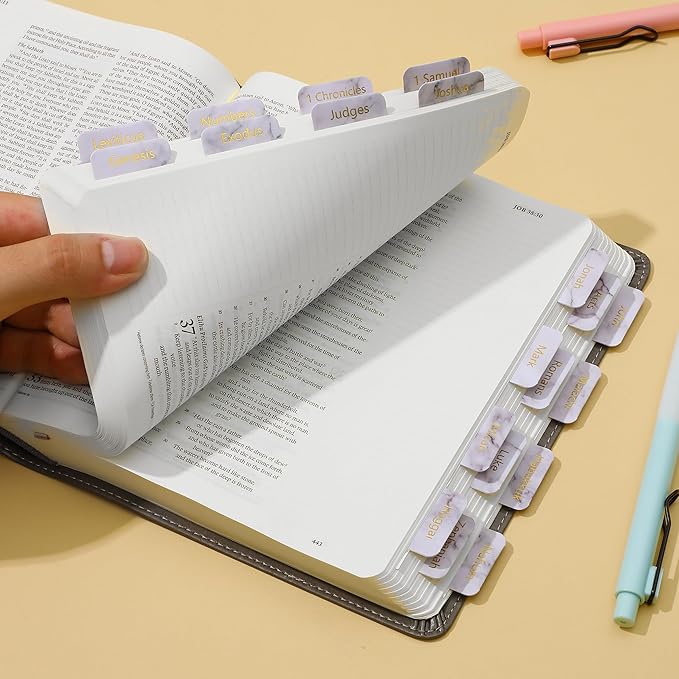 Mr. Pen- Bible Tabs, 75 Tabs, Marble Design, Gold Foil Lettering, Laminated Bible Tabs for Women and Men, Bible Tabs for Study Bible Index Tabs, Bible Book Tabs, Bible Labels Tabs