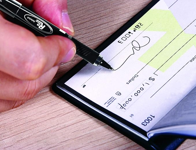 Inc. R2 Rollerball Pens - 0.7 mm Medium-Point Pen Set With Comfort Grip for School, Office, Writing, and Journaling, 12 Pack, Black Ink