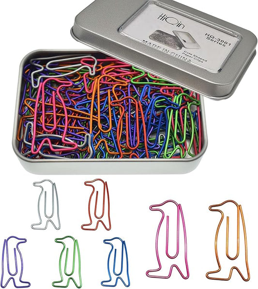60 pcs Cute Paper Clips, Penguin Shaped Paper Clips Bookmarks, Penguin Gifts for Women Kids Coworkers Teachers
