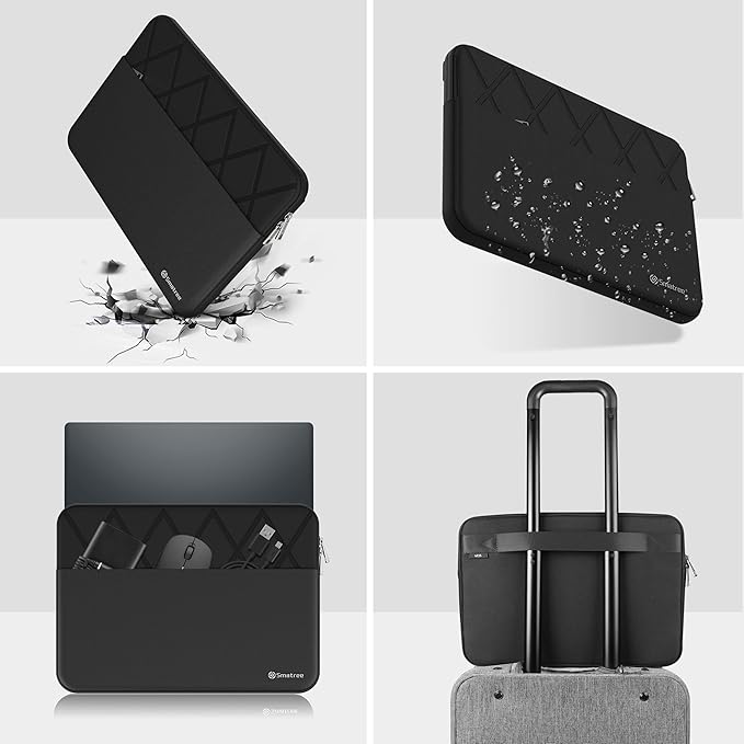 Smatree 13 inch Anti-Shock Laptop Sleeve Waterproof Protective Slim Cover Tailored for ASUS Zenbook Flip 13 OLED UX363/Zenbook S 13 OLED UX5304, ROG Flow X13 2023, 13 inch Laptop Bag, Black (E411)