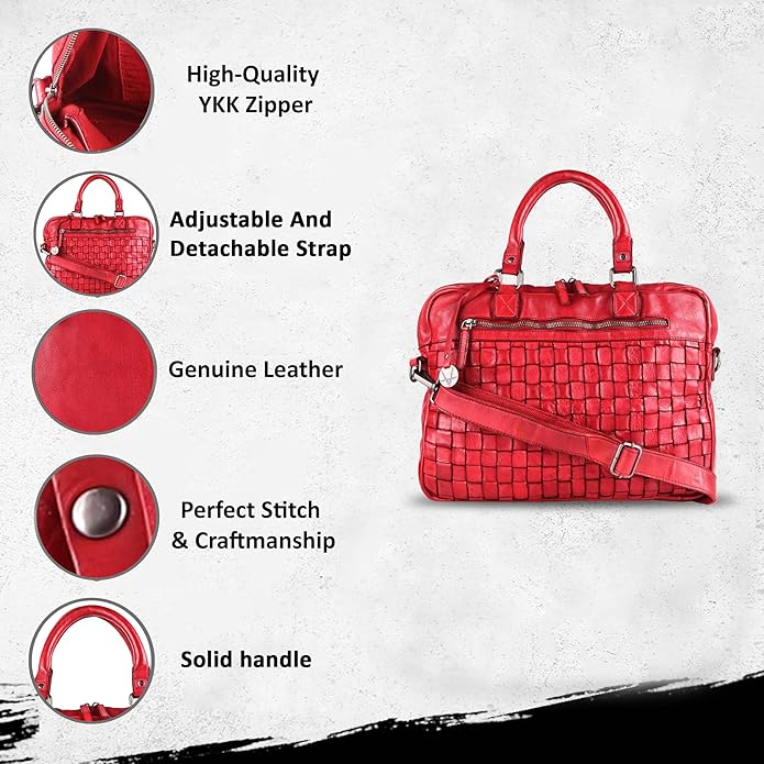 Genuine Leather Laptop Bag For Men 15 Inch, Messenger Bag For Women