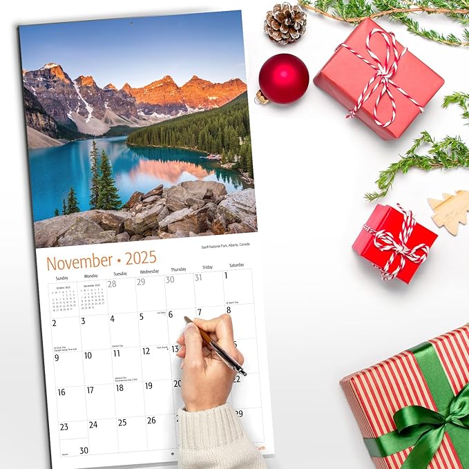 RED EMBER Wonders of Planet Earth 2025 Wall Calendar 12 Month | 12" x 24" Open | Thick & Sturdy Paper | Giftable | Calendar 2025