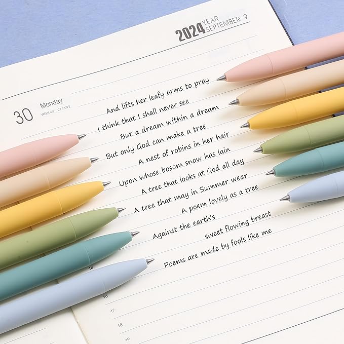 Mr. Pen- Retractable Gel Pens, 12Pack, Black Ink, Natural Vintage Color Barrel Gel Pens, Gel Pens Fine Point 0.5mm, Retractable Pens, Cute Pens, Gel Ink Pens, Aesthetic Pens for Journaling