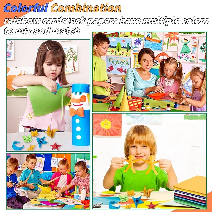 Colored Cardstock Bulk 300 sheets, 8.5” x 11” Cardstock Paper 30 Assorted Colors Construction Paper,180 GSM Card Stock Scrapbooking Supplies for Diy Crafts Cricut Card Making