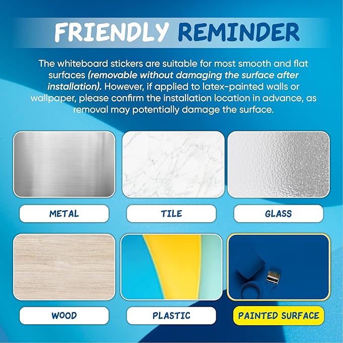 Magnetic Whiteboard Contact Paper 39" x 18”, YOUNGJQ Adhesive Magnetic Dry Erase White Board Sticker for Wall, Peel and Stick Wallpaper, Easy to Write and Clean for Kids Playroom Office