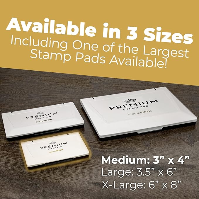 Premium Stamp Pad Medium Size 3" x 4" - for Traditional Rubber Stamps - Felt Pad Black Color