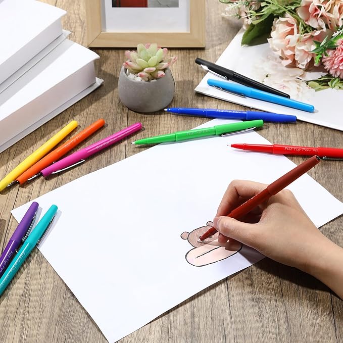 144 Pcs Felt Tip Pens 0.7mm Medium Point Felt Pen Bulk 12 Colors Markers Journal Planner for Teachers Students Journaling Writing Note Art Office School Supplies