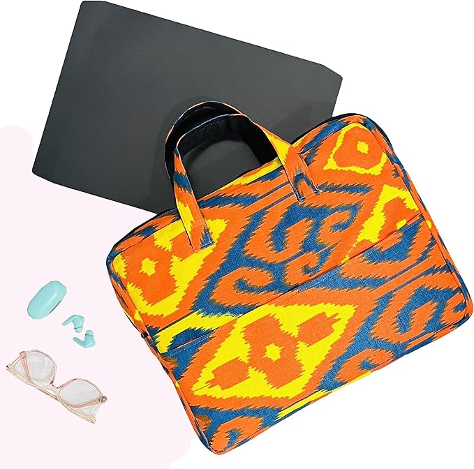 Neon Ikat print Laptop Bag for 13 to 15 INCHES LAPTOP FOR MACBOOK, IPAD AND WINDOWS LAPTOP