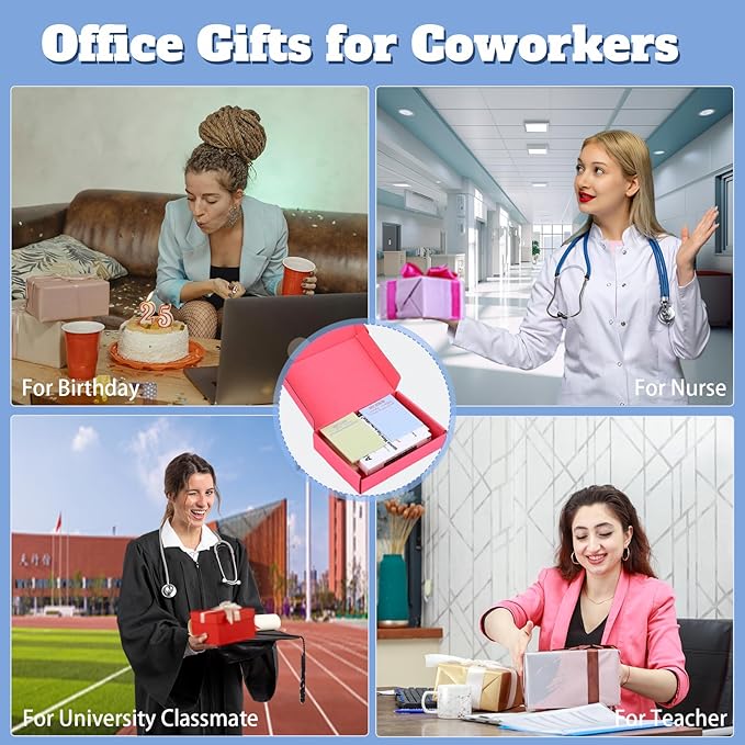 Snarky Funny Office Notepads Pens,24 Pcs Negative Sarcastic Hilarious Quotes Work Ballpoint Pens with Stylus Tip Sticky Notes for Colleague Co-workers Gift