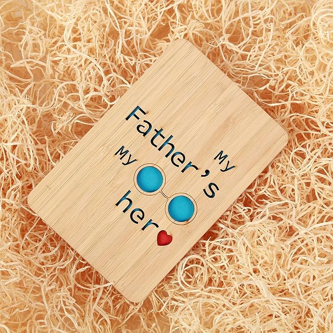 My Father My Hero Wooden Birthday Card for Dad,Thank you Card for Father,Unique Dad Cards for Papa,Fathers Day Cards for Grandpa Olddad