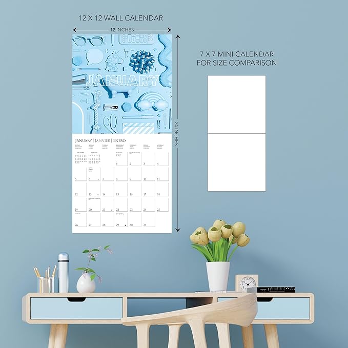 Graphique 2025 Life in Color Wall Calendar | 12” x 12” | Thick Paper | Home & Office Organizer | Large Monthly Grid | 3 Languages & Marked Holidays | 4 Month Preview Page for 2026