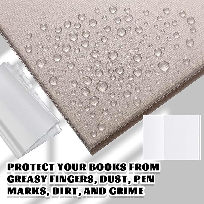 ReliThick 100 Pack Adjustable Matte Book Cover for Book with 9.25 x 15, Plastic Waterproof Sleeve for Paperback, with Self Adhesive Closure, Against Dust, Wear Protector(Matte)