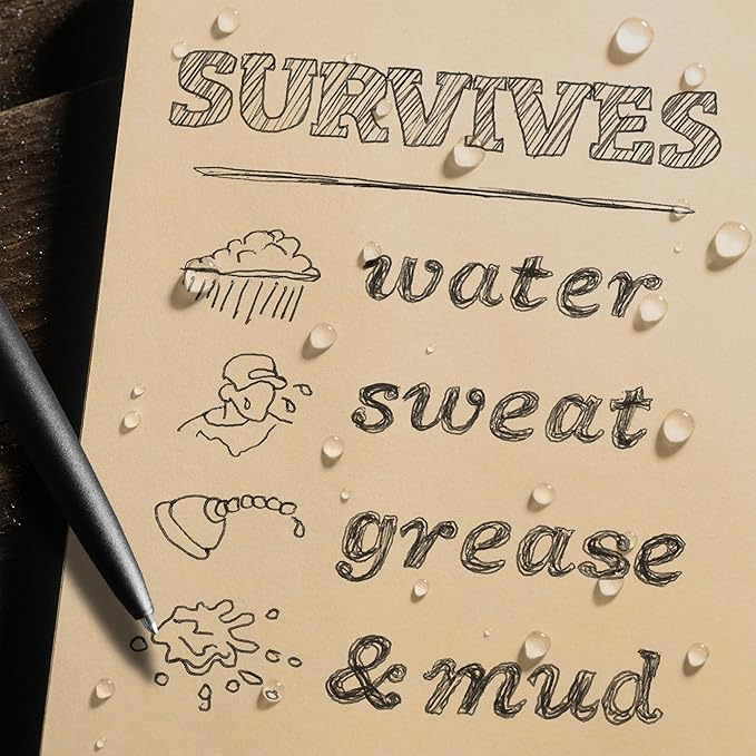 Rite in the Rain Weatherproof Side Spiral Kit: Tan CORDURA® Fabric Cover, 4.625" x 7" Tan Notebook, and Weatherproof Pen (No. 973T-KIT)