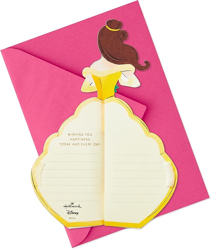 Hallmark Paper Wonder Disney Princess Pop Up Birthday Card (Beauty and the Beast, Honeycomb Belle) for Birthdays, Encouragement, All Occasions