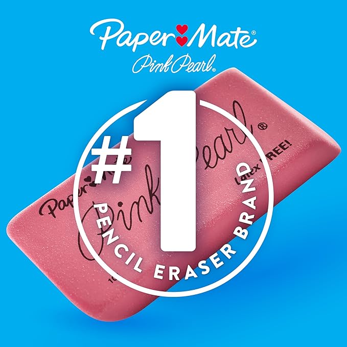 Paper Mate Pink Pearl Erasers, Large, Perfect for Students to Artists, Pack of 36 (432 Count Total)