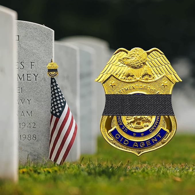 CREATRILL 30 Pack Balck Police Mourning Band Stripe Police Officer Badge Shield Funeral Honor Guard Straps for Badge Size of 2.4" to 4"