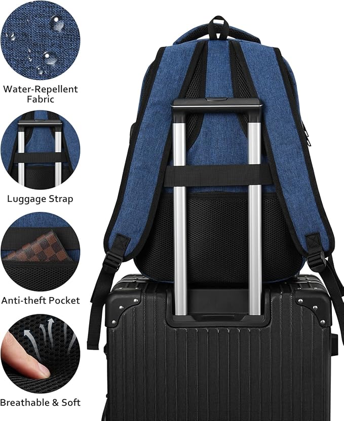 School Backpacks for Teen Boys Bookbag with Laptop Compartment,Back Pack for Men Water Resistant Schooler with USB Charging Port,Morrales Knapsack for Business College High School