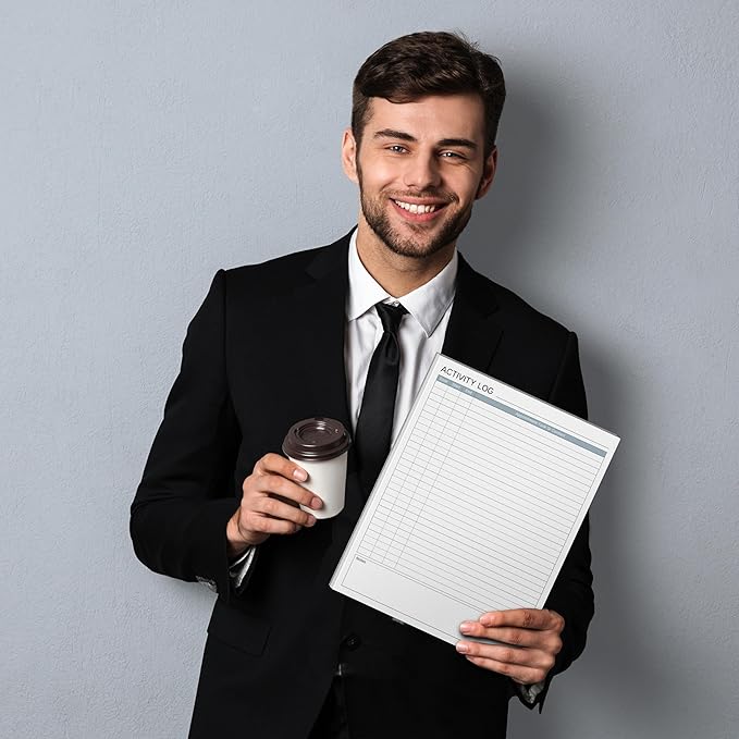 Dunwell Activity Log Notepad (8.5x11"), 54 Sheets, Time Sheet Log Book Note Pad, Undated Desktop Planner Pad for Daily Tasks, Desk Planner Task Log for Home or Office