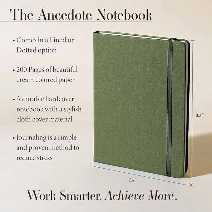 Hardcover Ruled Journal with Thick 100 gsm College Ruled Paper A5 size (8.3 inches x 5.4 inches) - Daily Writing Notebook Journal for Travel, School and Office Use - Diary Journal for Women and Men - Olive Green