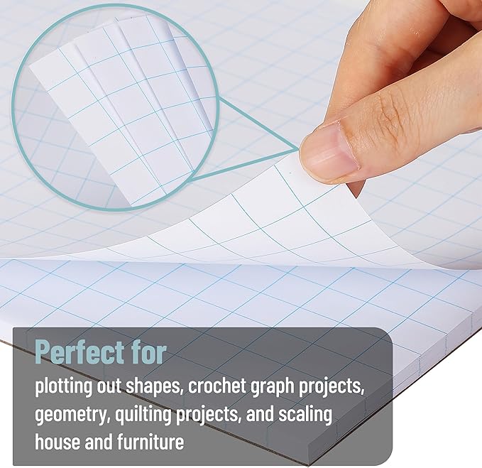 Mr. Pen- Graph Paper, 2x2 (2 Squares per inch), 8.5"x11", 55 Sheets, Grid Paper, Graphing Paper, Graph Paper Pad, Math Graph Paper, Grid Paper Pad, 1/2 Inch Graph Paper, Square Paper, Math Paper