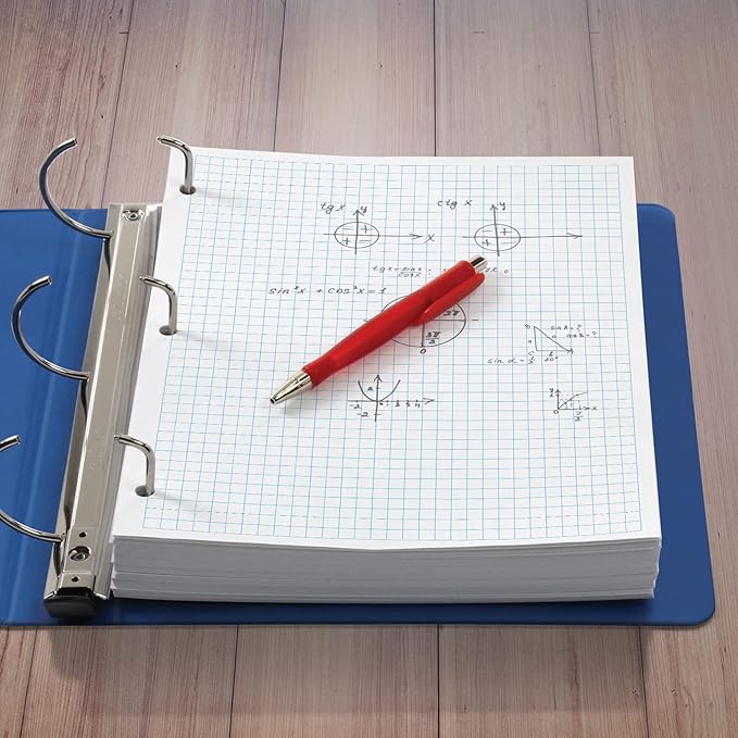 Oxford Loose Leaf Paper, Filler Paper Notebook Paper, 8-1/2" x 11", Graph Rule (4x4), 3-Hole Punched, 800 Sheets for 3 Ring Binders, 2 Packs of 400, White (62333)