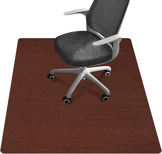 Office Chair Mat - for Hardwood Floors, Large Non-Slip Easy-Clean Floor Protection Blanket (Yellow-Brown, “48 x 36in”).