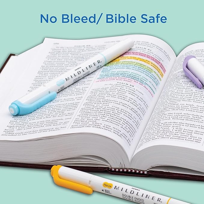 Zebra Pen 78108 Mildliner Double Ended Highlighter Set, Broad and Fine Point Tips, Assorted Ink Planner Colors, 8-Pack