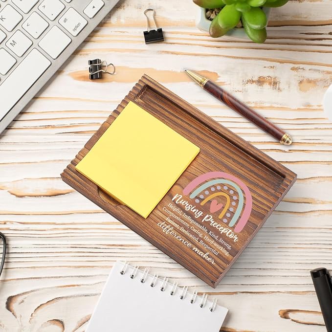 Nurse Preceptor Gift Sticky Note Holder, Nursing Preceptor Thank You Gift, Appreciation Gifts for Nurse Student Grad, RN Nurse Week Gifts Self-Stick Note Pad Holders for Clinic Hospital Staff TZP52