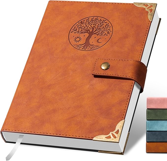 Tree of Life Journal for Women Journals for Writing 260 Lined Pages Hardcover Leather Journal Notebooks for Men, 5.7”x8.3”, Blue