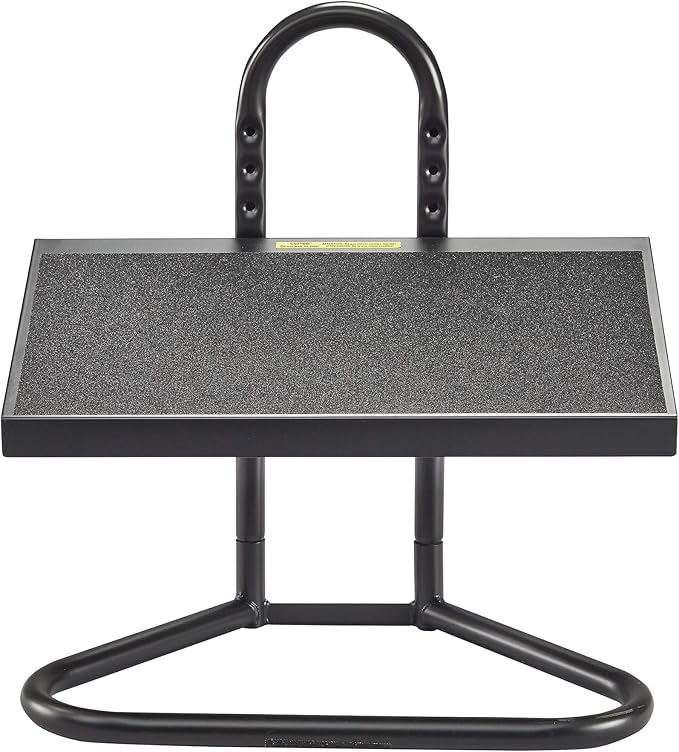 Safco Products 5124 Task Master Adjustable Footrest - 9 Position, Textured Platform, Tubular Steel - Relieve Pressure Points When Sitting or Standing in the Home, Office & Classroom