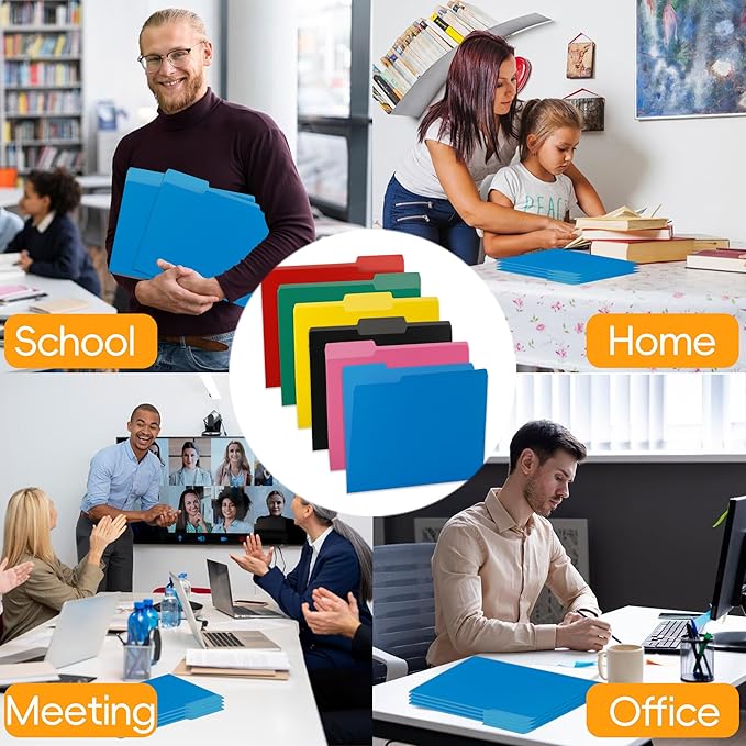 36 Packs File Folder,Blue Folders 1/3-Cut Tabs,Letter Size File Folder,8.5x11 Inch File Folders for Office,School and Home,Organizer Documents