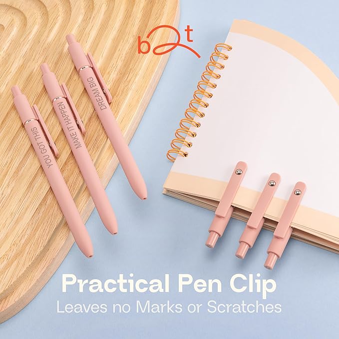 Achievers Inspirational Pen Set for Women - Motivational Quotes Office Gift for Her, Congratulations on Promotion, New Job Gifts Lady Boss Business Pens, Adult Graduation Gifts Stylish Sets (Pink)