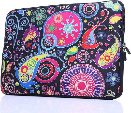 YIDA 13.3-Inch to 14-Inch Laptop Sleeve Case Neoprene Carrying Bag with Hidden Handles for MacBook/Notebook/Ultrabook/Chromebooks (Classic Colorful)