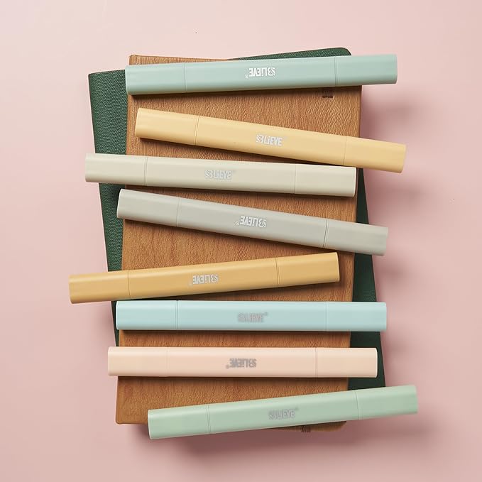 BLIEVE- Aesthetic Bible Highlighters No Bleed Through Assorted Colors, Cute Highlighter Dual Tip For Journaling Supplies And School Accessories, Bible Highlighters And Pens No Bleed (BOHO EARTH)