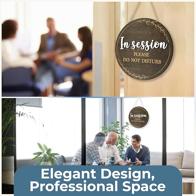 In Session Door Sign For Therapists - Please Do Not Disturb Sign For Office Door, Therapy Session In Progress Door Sign, Welcome Please Knock Sign For Door, Massage Therapy Decor