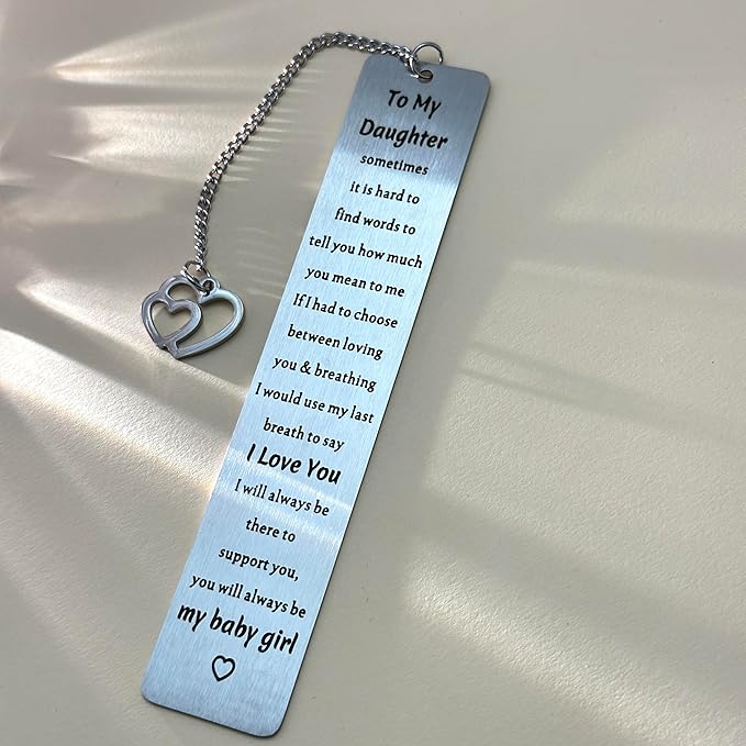 Daughter Christmas Birthday Gift, to My Daughter Gift from Mom Dad, Inspirational Bookmark for Kids Stepdaughter, 16th 18th 21st Birthday Gift for Teen Girls Graduation Gifts for Her