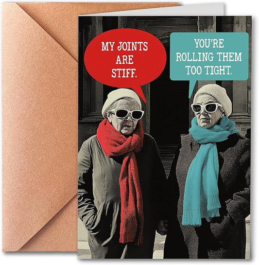 Birthday Card for Older Women, Funny, Multicolor, Modern, 5x7 inches, Blank Inside, Includes Envelope