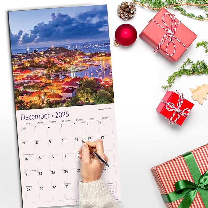 RED EMBER Caribbean 2025 Wall Calendar 12 Month | 12" x 24" Open | Thick & Sturdy Paper | Giftable | Calendar 2025
