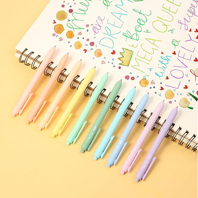 Mr. Pen- Retractable Gel Pens, 10 Pack, Pastel Color Ink Gel Pens, Gel Pens Fine Point 0.7mm, Retractable Pens, Cute Pens, Gel Ink Pens, Aesthetic Pens for Journaling Fine Tip Pens