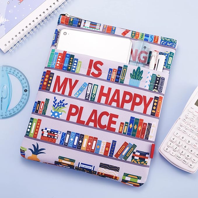 Book Sleeve for Book Lovers, Bookish Book Protector, Book Covers for Paperbacks, Washable Fabric, Book Sleeves with Zipper, Medium 11 Inch X 8.7 Inch