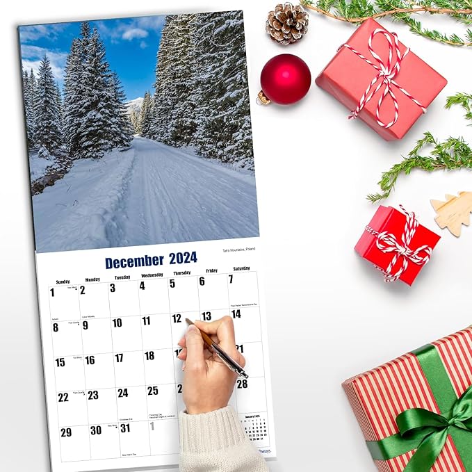 RED EMBER Signature - Pathways 2024 Wall Calendar 12 Month | 12" x 24" Open | Thick & Sturdy Paper | Giftable | Calendar 2024