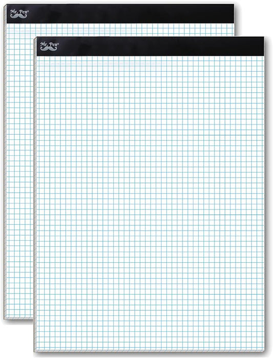 Mr. Pen- Graph Paper, 2 Pack o 55 Sheets, 8.5"x11", 4x4 (4 Squares Per Inch), Graphing Paper, Grid Paper Pad, Math Graph Paper Pad, Drafting Paper, Computation Pads, Square Paper, Math Paper