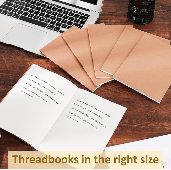 Ddaowanx 24 Pack A5 Kraft Notebooks, Journals in Bulk, Blank Paper Sketchbooks, 72 Pages, 36 Sheets, 80GSM, 8.3x5.5 Inch, Travel Writing Notebooks Journal for Office School Supplies (24pack, Kraft)