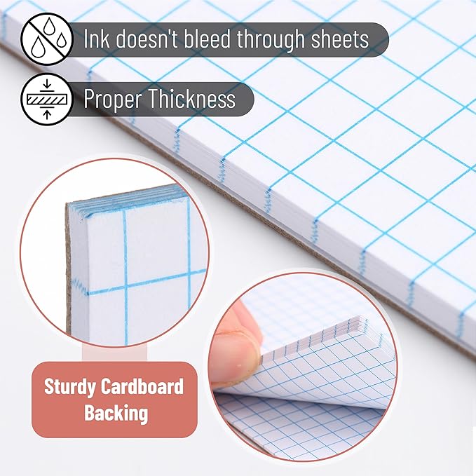 Mr. Pen- Graph Paper, 2 Pack of 22 Sheets, 17"x11", 5x5 (5 Squares per inch), Graphing Paper, Grid Paper Pad, Math Graph Paper Pad, Drafting Paper, Computation Pads, Large Graph Paper