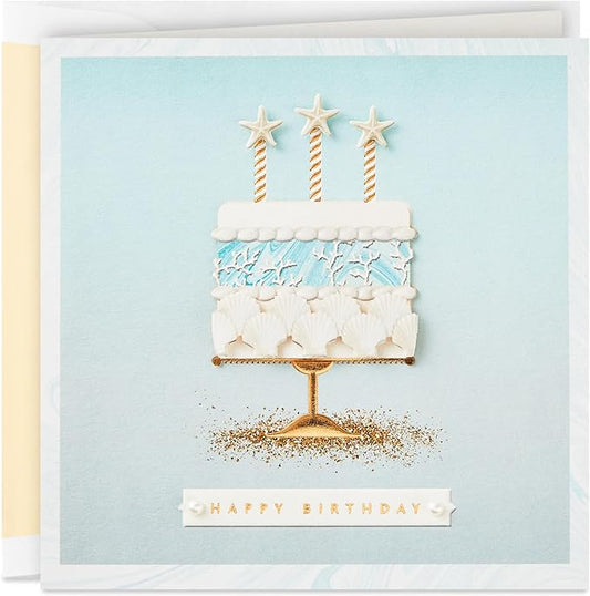 Hallmark Signature Birthday Card (Seashell Birthday Cake)