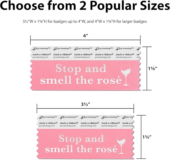 Icebreaker Corporate Badge Ribbons with Adhesive, 3-1/2 x 1-5/8” 100pk (10 Titles, 10 per Title), Satin Ribbon